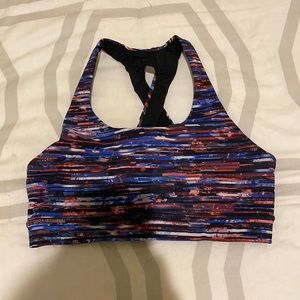 lululemon train times bra in multi color, size 6
